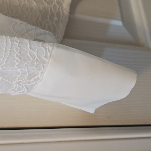 RYEGRASS BRAND WOMEN'S SHEER WHITE FRONT BUTTON BLOUSE TOP SIZE SMALL - Picture 5 of 16